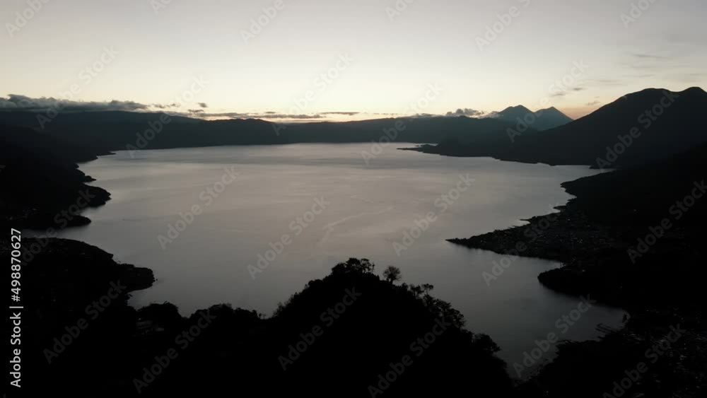 Aerial view of Indian Nose over Lake Atitlan, San Juan and San Pedro volcano in Guatemala. Aerial view of Indian Nose over Lake Atitlan, San Juan and San Pedro volcano in Guatemala.