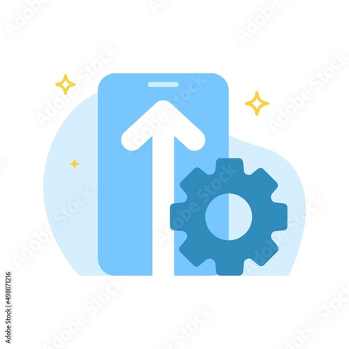 New update available concept illustration flat design vector eps10. modern graphic element for landing page, empty state ui, infographic, icon