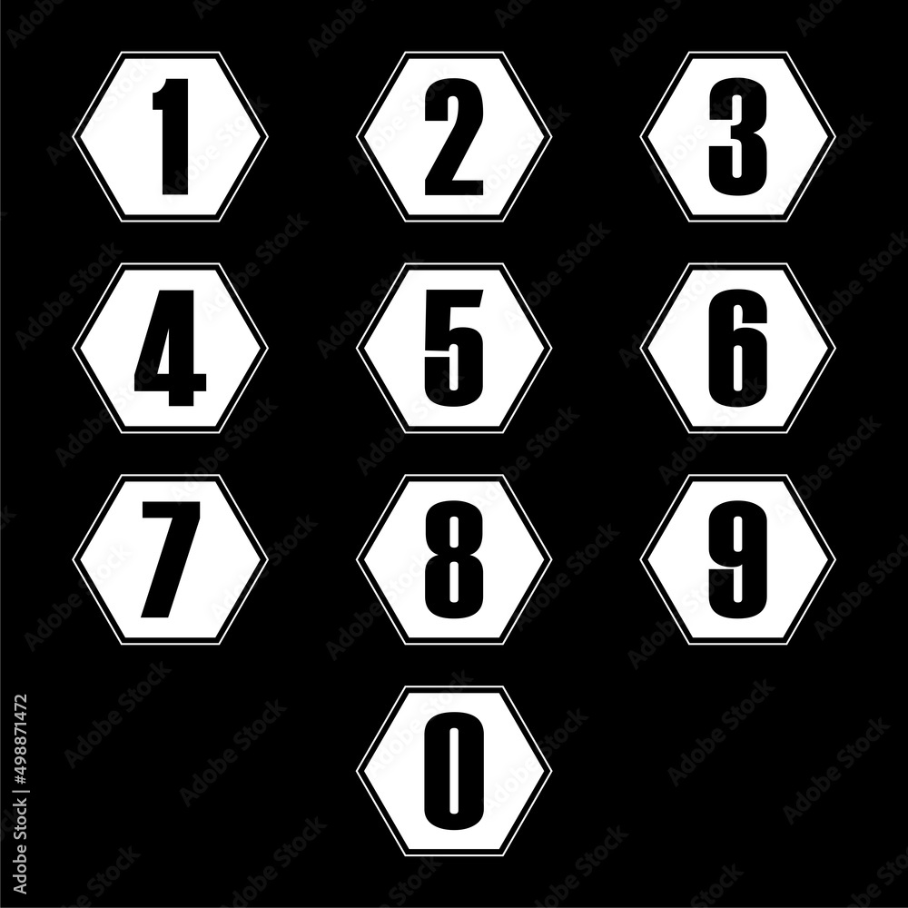 Numbers set icons isolated on dark background Numbers set icons isolated on dark background