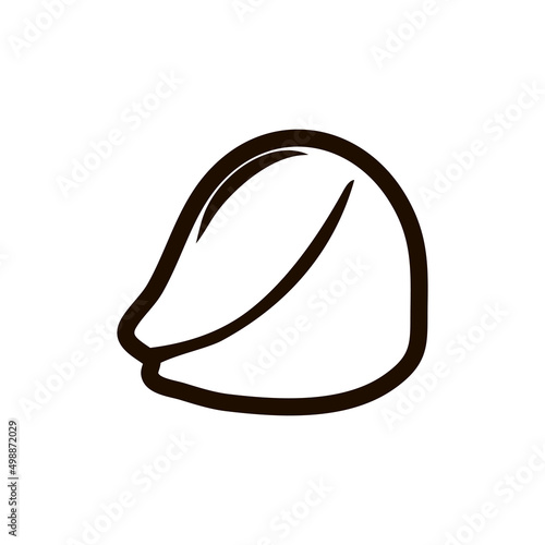 Oat flake icon on a white isolated background. Healthy product. Vector outline For the preparation of oatmeal porridge. 