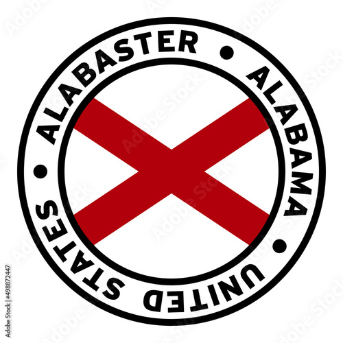 Round Alabaster Alabama United States Flag Clipart