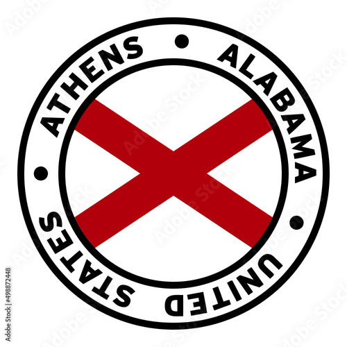 Round Athens Alabama United States Flag Clipart