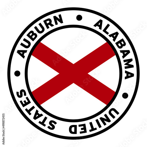 Round Auburn Alabama United States Flag Clipart