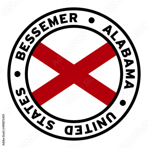 Round Bessemer Alabama United States Flag Clipart