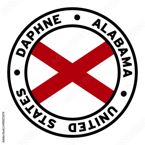 Round Daphne Alabama United States Flag Clipart
