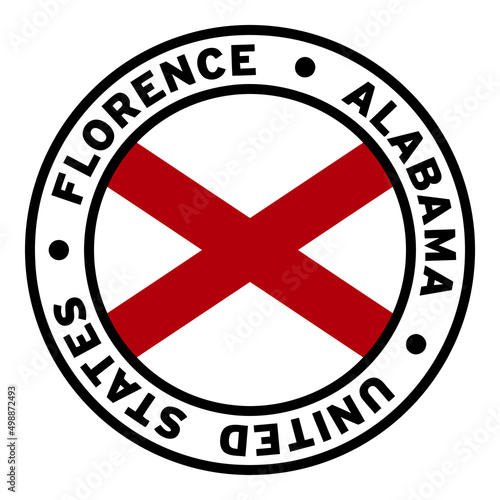 Round Florence Alabama United States Flag Clipart