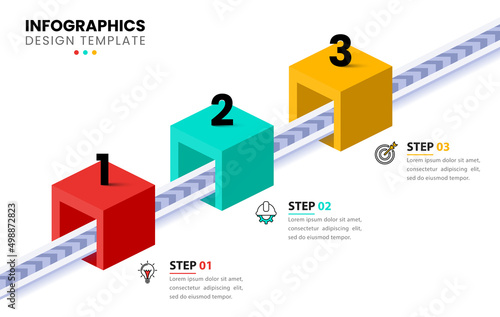 Infographic template with icons and 3 options or steps