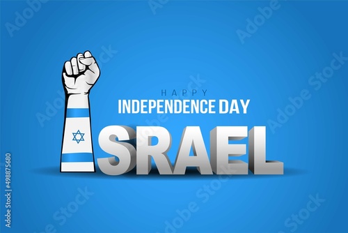 happy independence day Israel. stylish 3d letter with Israel flag. vector illustration design