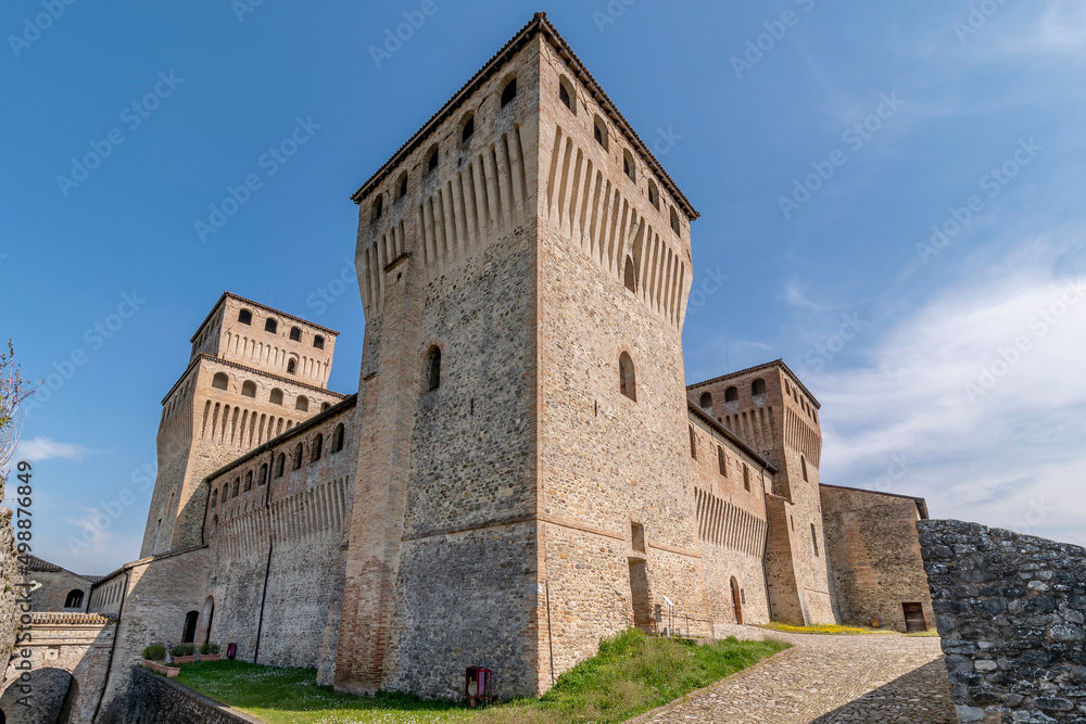 The ancient castle of Torrechiara, Parma, Italy, on a sunny day