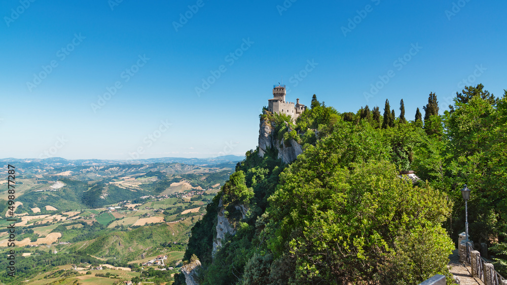 Summer photo of San Marino second tower: the Cesta or Fratta