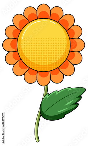 Sunflower with green leaves