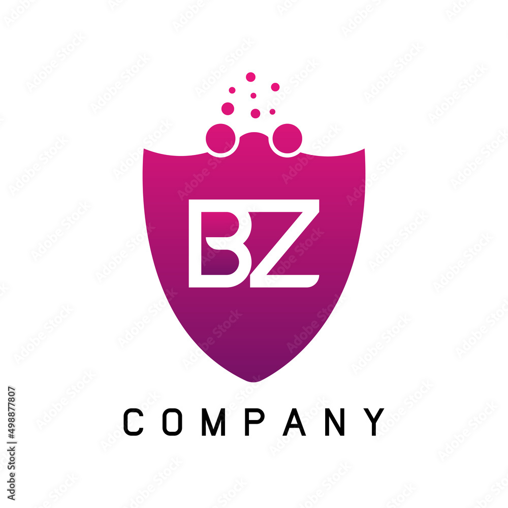 BZ Dots Letter Logo. BZ Letter Logo Design Vector with Bubbles Purple Magenta Colors Dots. BZ Dots Letter Logo. BZ Letter Logo Design Vector with Bubbles Purple Magenta Colors Dots.