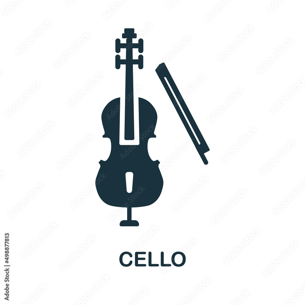 Cello icon. Simple element from musical instruments collection. Creative Cello icon for web design, templates, infographics and more