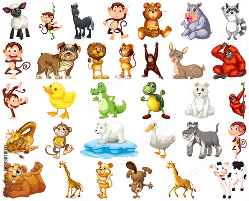 Set of animal cartoon character © GraphicsRF