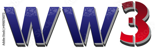 Font design with word world war 3