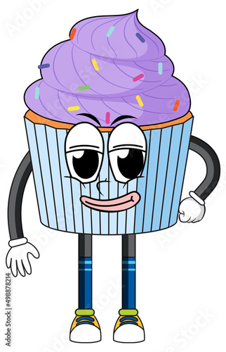 Cupcake with purple cream