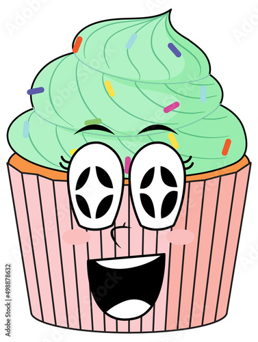 Cupcake with green cream
