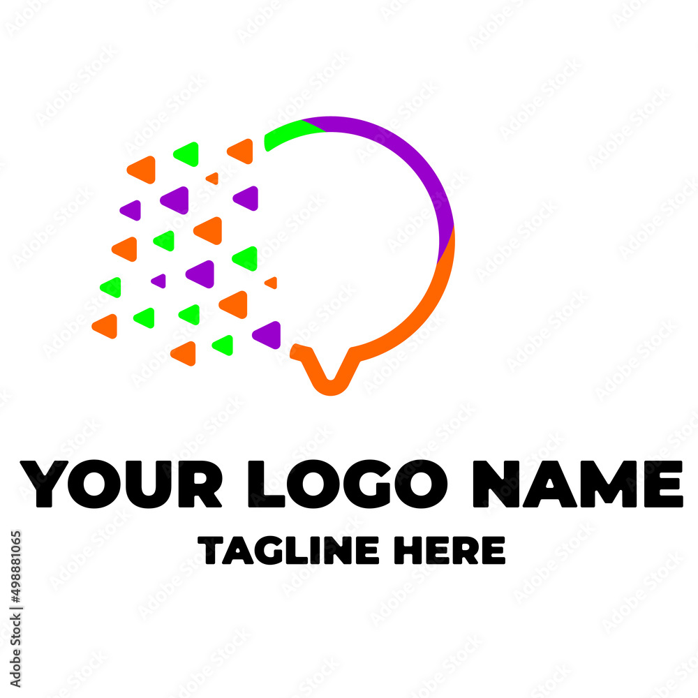 Fototapeta premium bubble chat technology, talk media, colorful logo, abstract shape