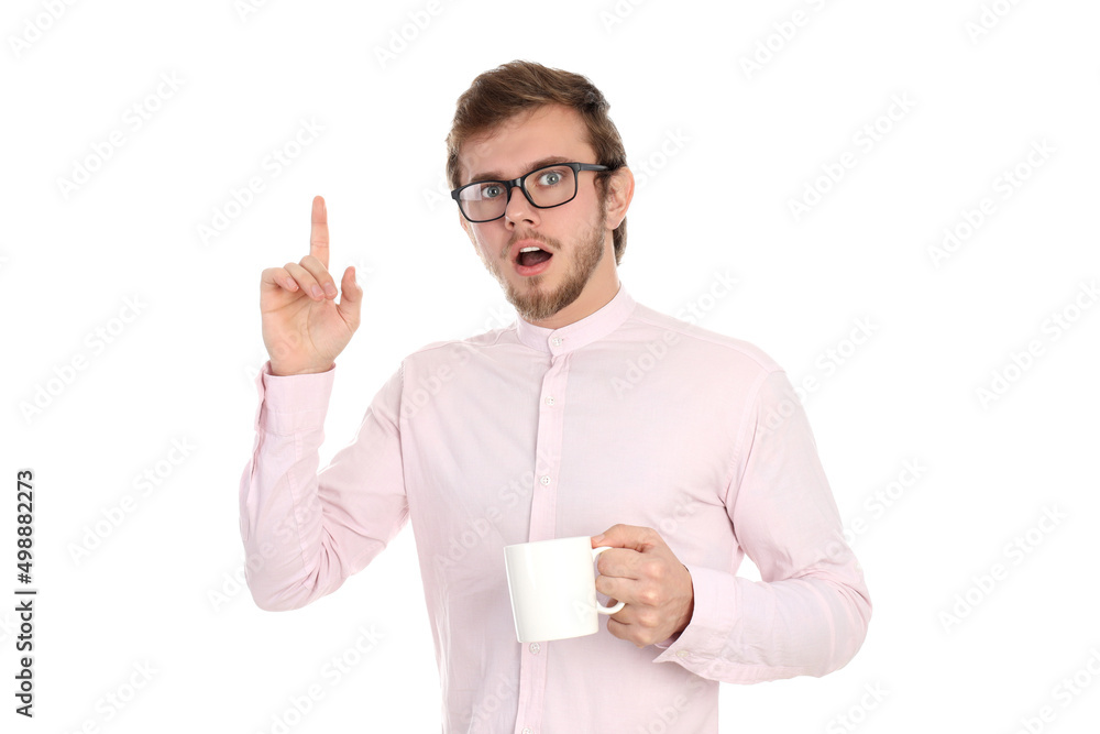 Concept of people with young man isolated on white background Concept of people with young man isolated on white background
