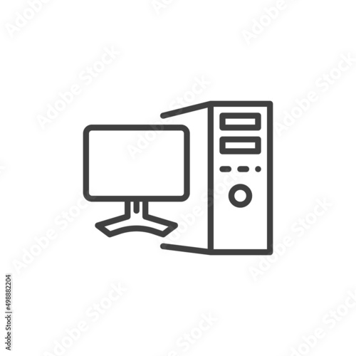 Desktop computer line icon