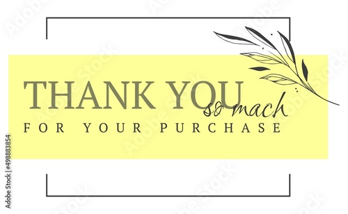 Thank you for your purchase. Vintage vector thank you handwritten inscription. hand drawn lettering. Thank you calligraphy. Thank you card. Vector illustration.