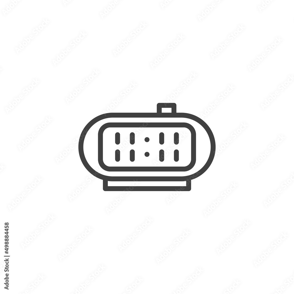 Digital alarm clock line icon
