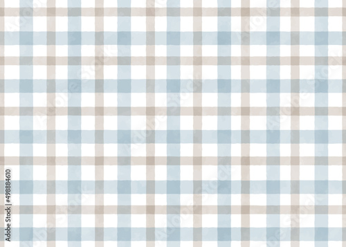 blue and beige watercolor plaid repeat seamless pattern