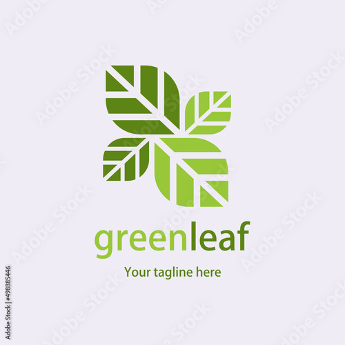Green leaf modern logo brand