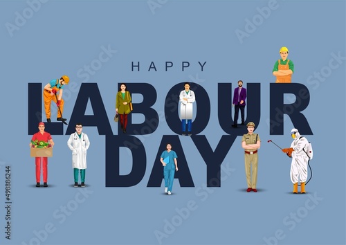 happy international labor day. vector illustration design photo