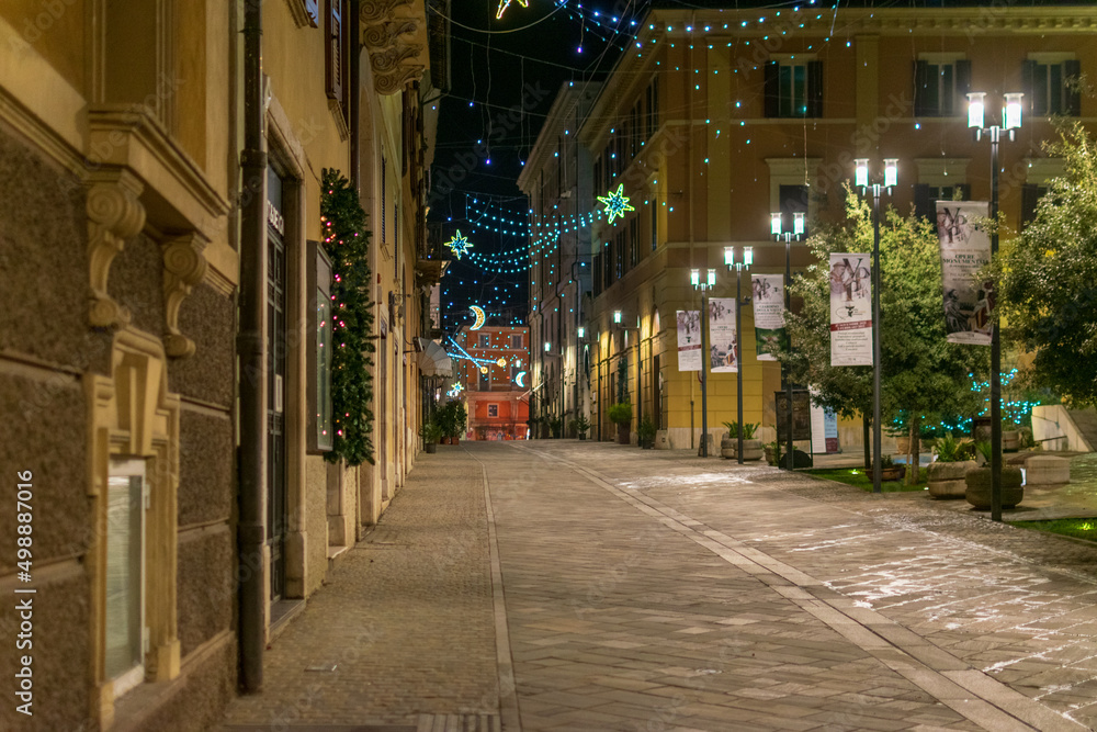 The beautiful streets of Rieti, Italy, for holidays The beautiful streets of Rieti, Italy, for holidays
