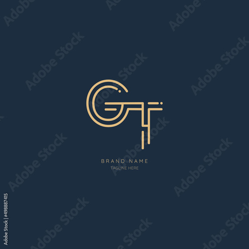 Initial vector icon letter GT