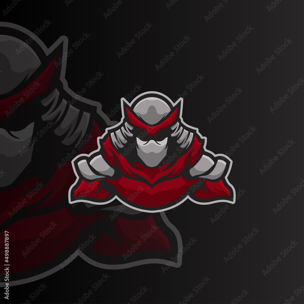 Samurai head mascot modern logo template