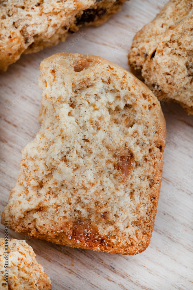 Traditional rusks, a local South African favorite on rustic background with copy space Traditional rusks, a local South African favorite on rustic background with copy space