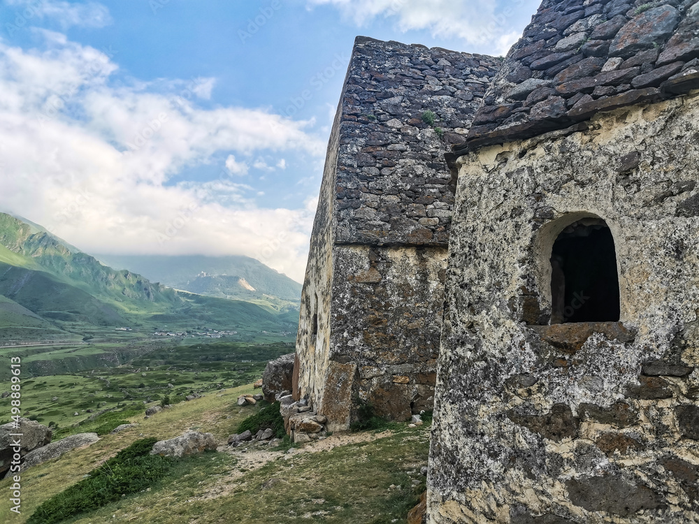 Eltyubyu is the city of the dead. Ancient Stone Crypts in Kabardino-Balkaria, Russia June 2021. Eltyubyu is the city of the dead. Ancient Stone Crypts in Kabardino-Balkaria, Russia June 2021.