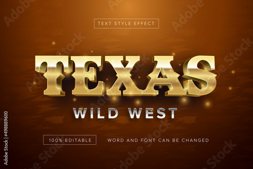 Gold Texas wild West Text Style Effect Editable