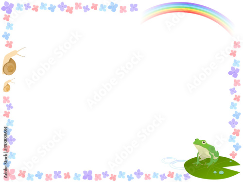 かわいい梅雨のフレーム_ベクターイラスト
