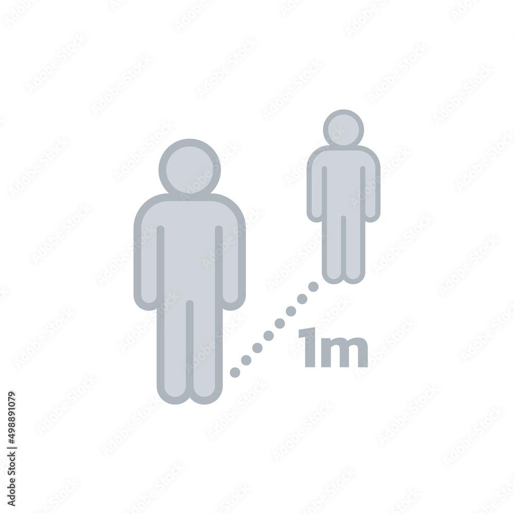 Vector Social distancing Flat icon. Vector Social distancing Flat icon.
