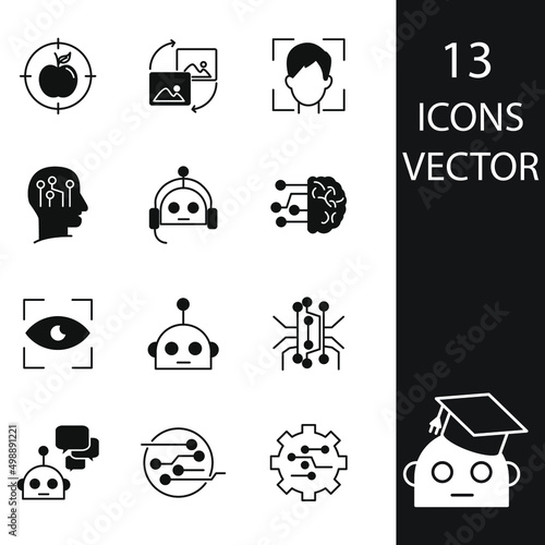 Artificial Intelligence icons set . Artificial Intelligence pack symbol vector elements for infographic web