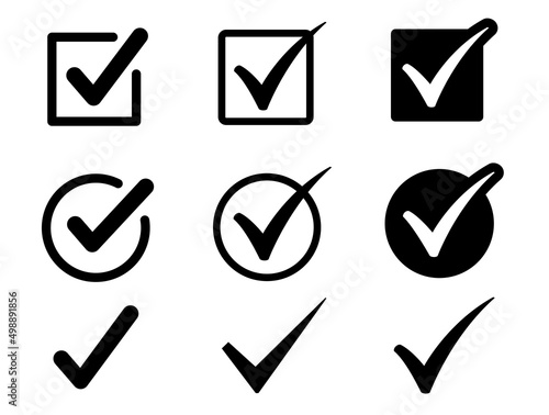 Circle and square check mark Black Simple