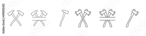 Axe icon vector set. forester illustration sign collection. chop wood symbol or logo. 