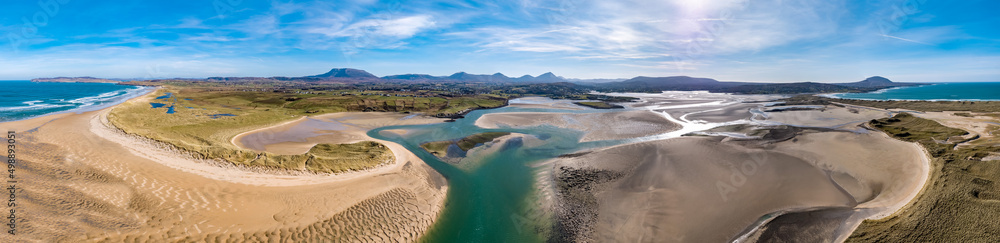 Aerial view of Ballyness Bay and Magheraroarty in County Donegal - Ireland