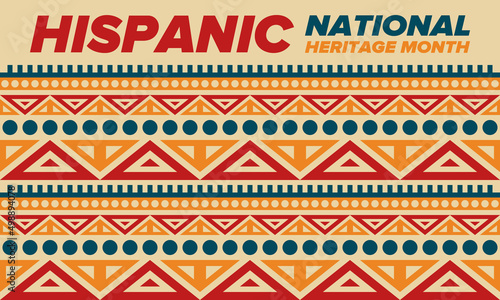National Hispanic Heritage Month in September and October. Hispanic and Latino Americans culture. Celebrate annual in United States. Poster, card, banner and background. Vector illustration