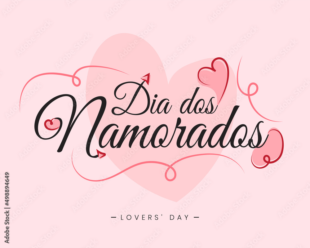 Dia dos Namorados June 12 Brazil Valentine's Lovers' Day heart typography text poster background