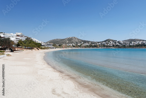 Fototapeta Naklejka Na Ścianę i Meble -  Vouliagmeni beach of the Athenian Riviera, Greece