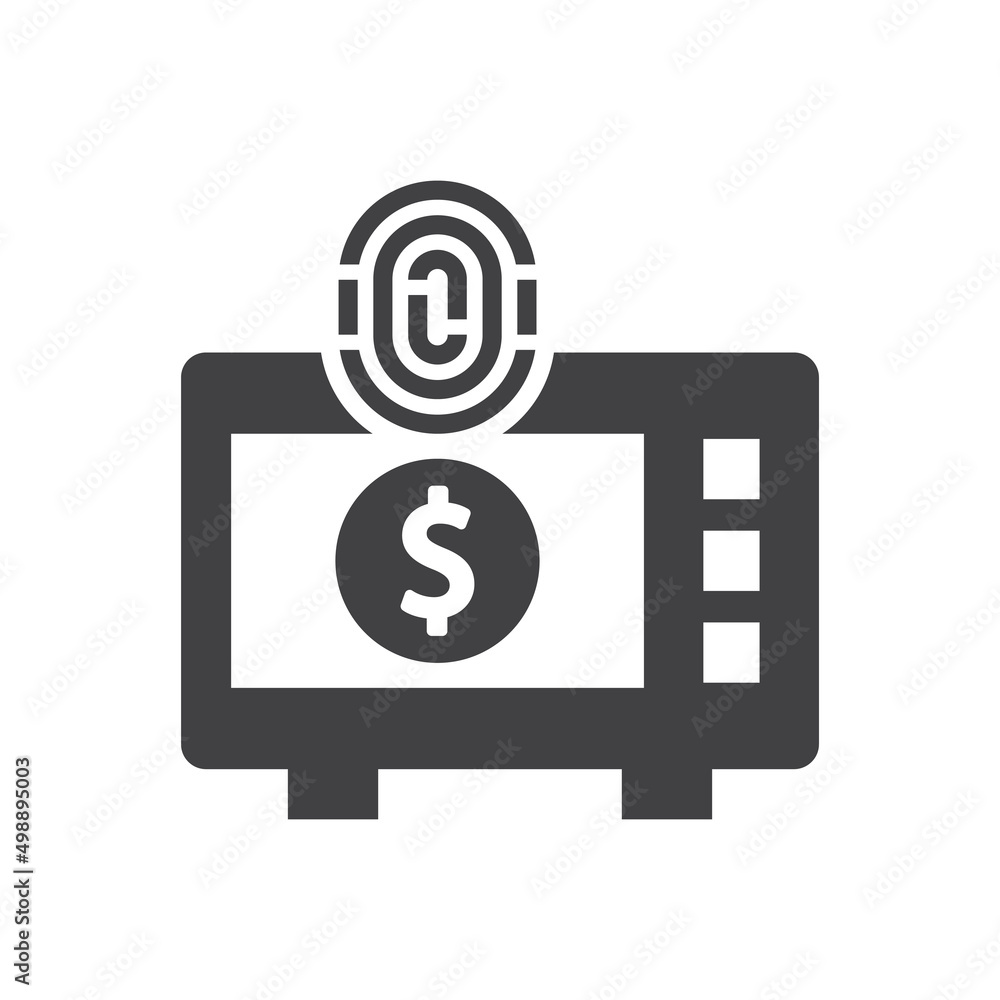 money security locker icon - fingerprint sign symbol money security locker icon - fingerprint sign symbol