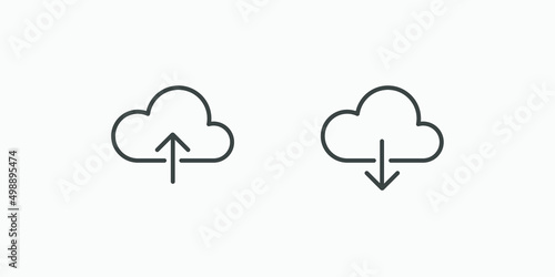 upload download cloud, computing vector icon symbol isolated