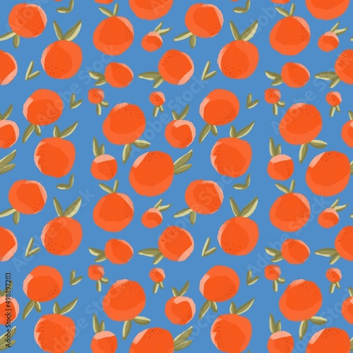 Seamless pattern with oranges