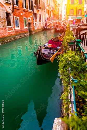 Gondolas on the ancient can...