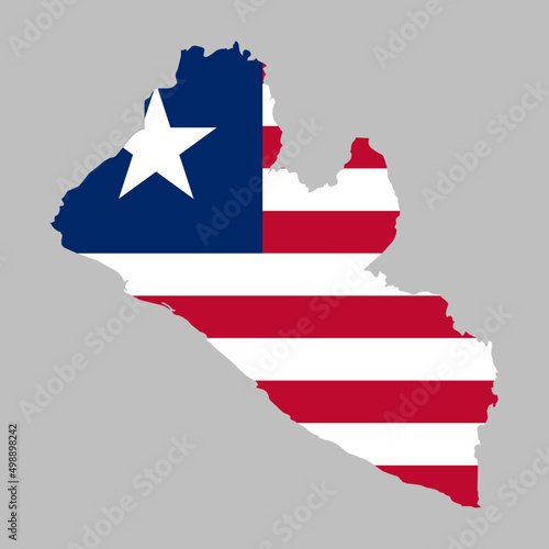 Liberia flag inside the Liberian map borders vector illustration