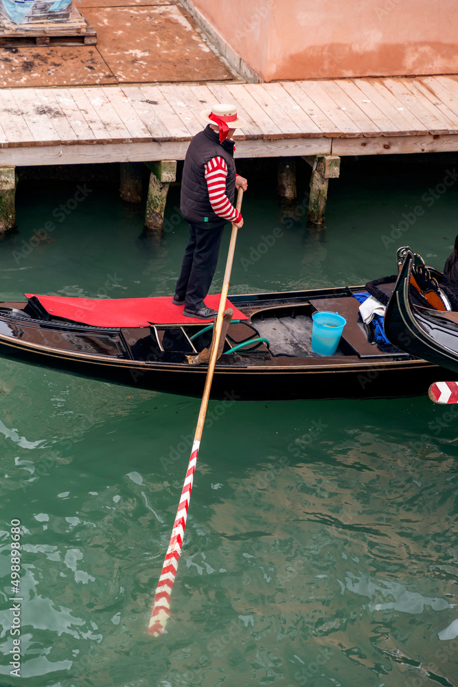 Obraz premium Gondolas on the ancient canals of Venice, Italy